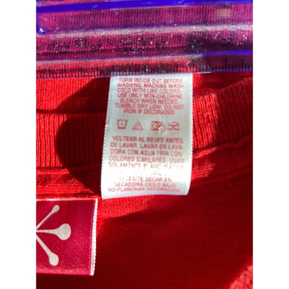 Jingle Bear Rock Red Graphic Christmas T-Shirt M 100% Cotton Festive Bear Design - Picture 5 of 9